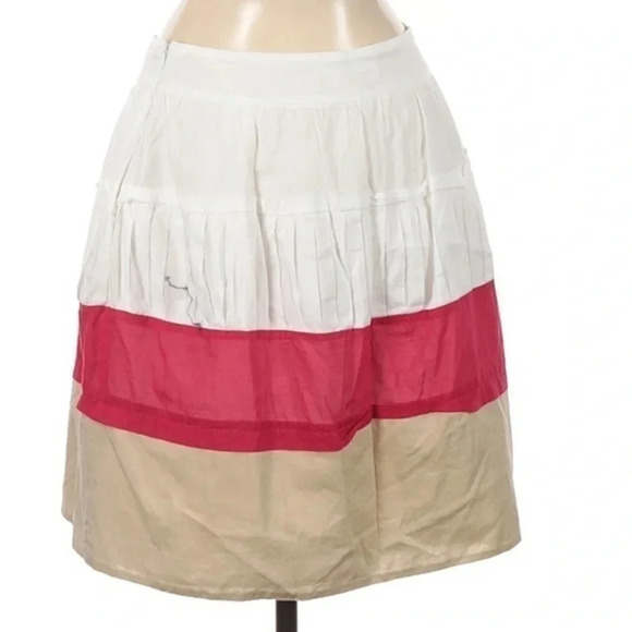 Calvin Klein | Boho Tiered Color Block A-Line Skirt Size 6 Small S - Picture 2 of 6